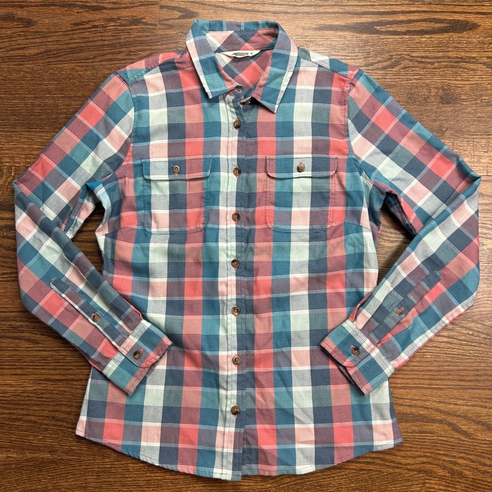 Mountain Khakis Womens Small Plaid Button Down Shirt Long Sleeve Classic Fit